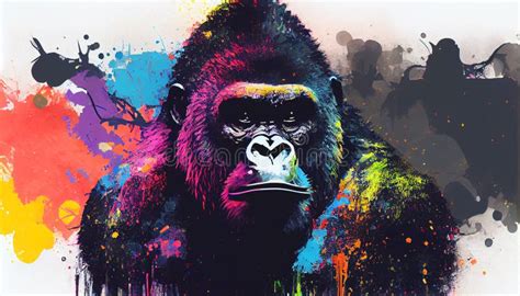 Gorilla art wallpaper stock illustration. Illustration of animal ...