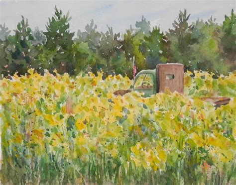 Watercolors by Joan 2: Sunflower Field