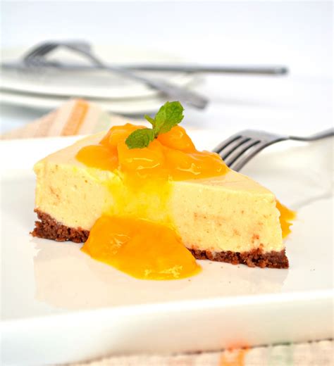 No Bake Mango Cheesecake with Mango Sauce - Love & other Spices