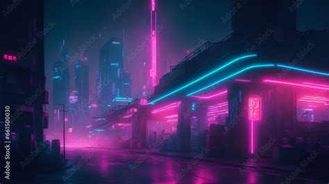 neon lights and signs in a futuristic cyberpunk city. futuristic ...