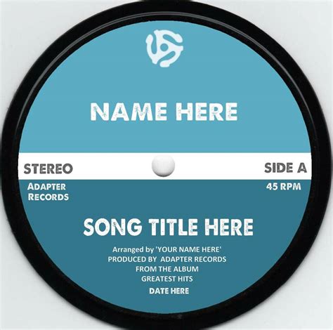 real vinyl record personalised label 45rpm by vinyl village | notonthehighstreet.com