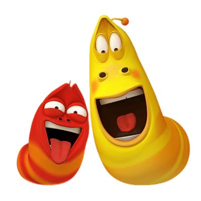 Download Larva Red and Yellow Funny Faces transparent PNG - StickPNG