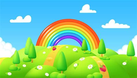 Cartoon Rainbow Background Vector Art, Icons, and Graphics for Free Download