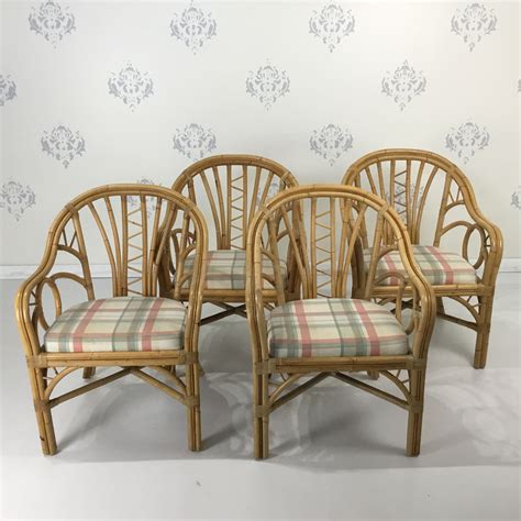 Set of 4 Rattan Bamboo Chairs | Circa Who