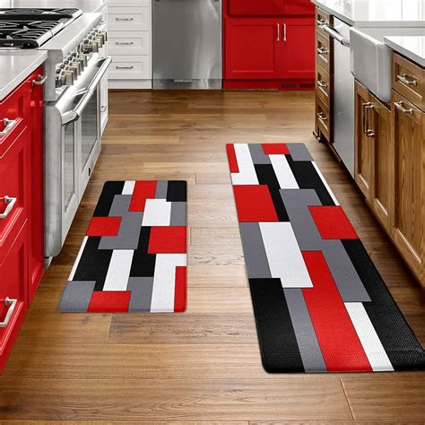 Black And Red Kitchen Rugs