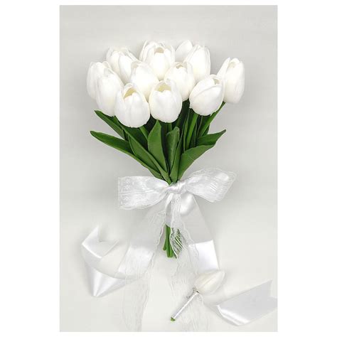 Tulip Bride Bouquet, White Tulip Flower, Wedding Bouquet, White Tulips, Tulip Flower ...