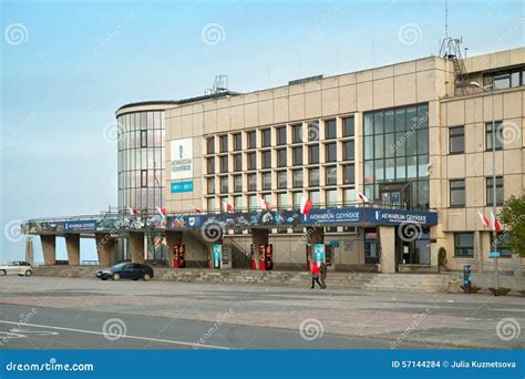 The Building of Gdynia Aquarium on Alley of Jana Pawla II Editorial Stock Image - Image of flags ...