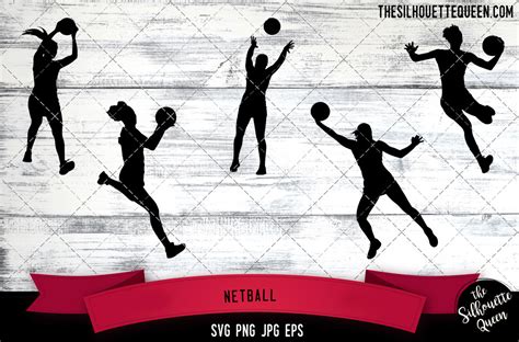 Netball Silhouette Vector By The Silhouette Queen | TheHungryJPEG