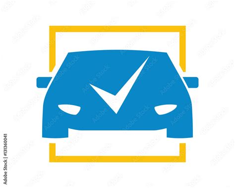 checklist blue car silhouette Stock Vector | Adobe Stock