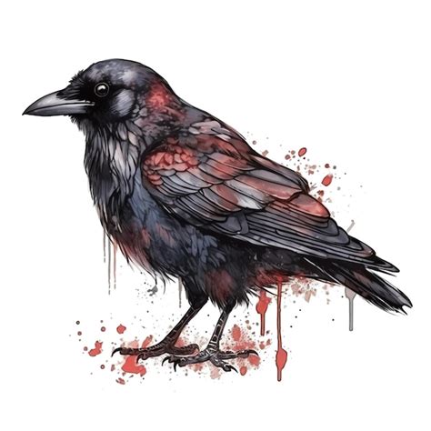 Premium AI Image | Gothic crow watercolor illustration