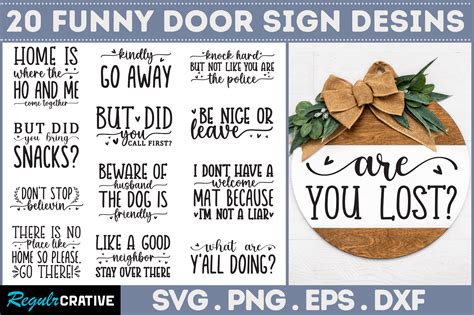 Funny Door Sign SVG Bundle Graphic by Regulrcrative · Creative Fabrica