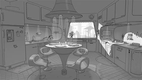 Retrofuturism interior design 2 on Behance