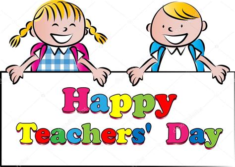 Cartoon drawing happy teachers'day card Stock Photo by ©wenpei 65840075