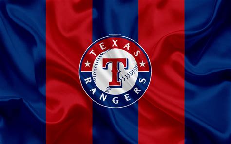 Download wallpapers Texas Rangers, 4k, logo, silk texture, american ...