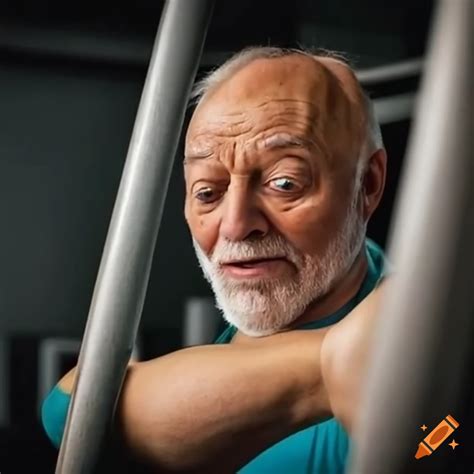 Hide the pain harold meme doing pull-ups at the gym