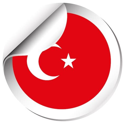 Free Vector | Sticker design for turkey flag