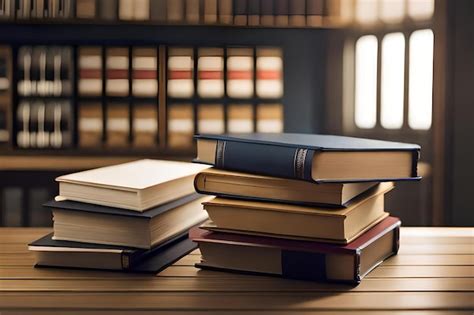 Premium Photo | A stack of books on a desk with the word law on the cover.