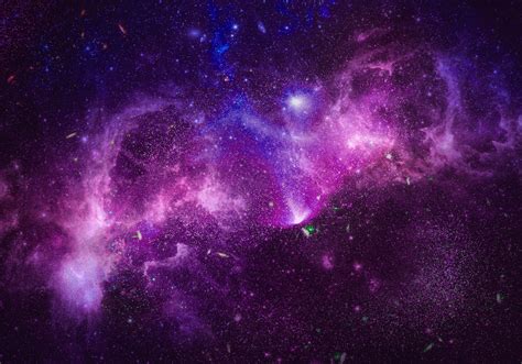 Abstract splashed purple galaxy wall murals for teenage bedrooms - TenStickers