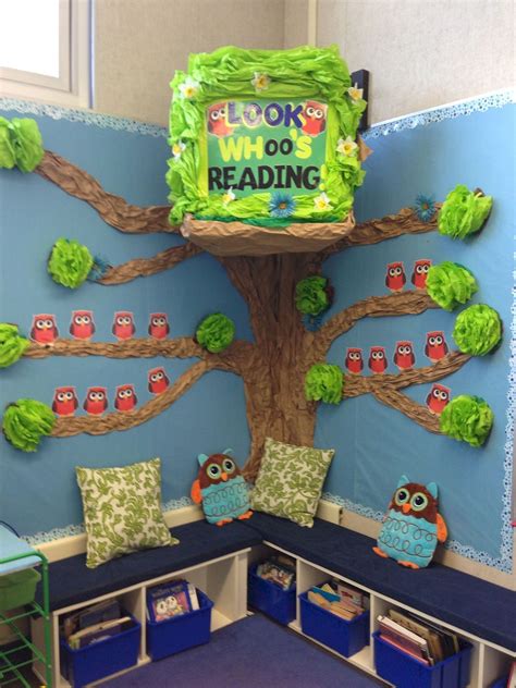 Reading Corner - jihanshanum | Owl classroom, Reading corner classroom ...