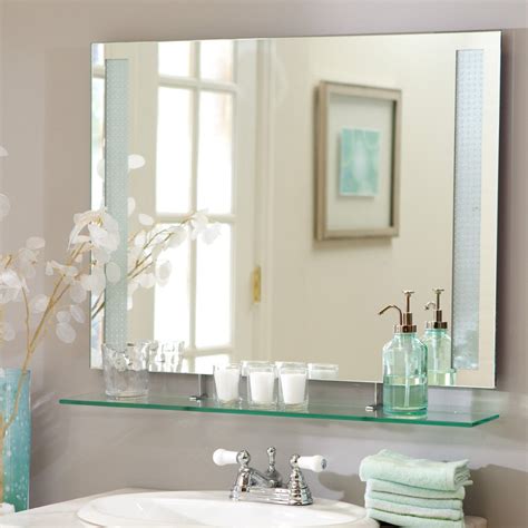 This frameless Roxi Mirror with shelf will be a beautiful addition to ...