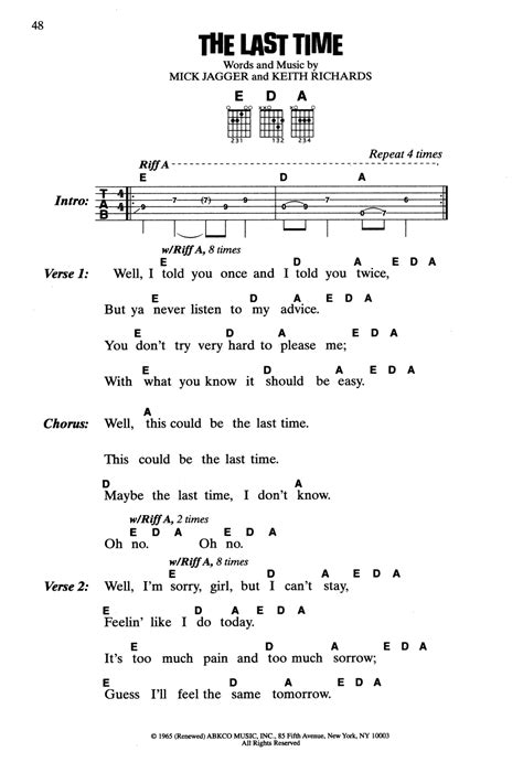 The Last Time by The Rolling Stones - Guitar Chords/Lyrics - Guitar Instructor