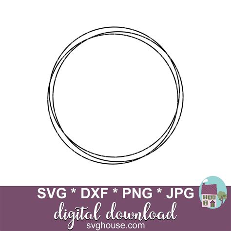 Circle Frame SVG Wire Circle Monogram Frame Svg SVG Files | Etsy UK