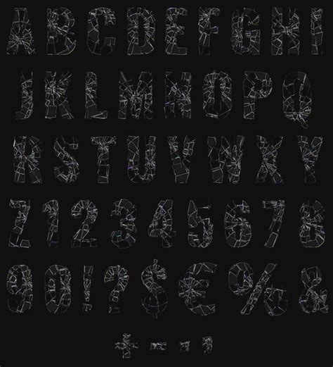 Broken Glass Font - OpenType Alphabet | Handmadefont.com