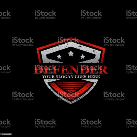 Security Defender Protection Logo Badge Rustic Technology Logo Designs Stock Illustration ...