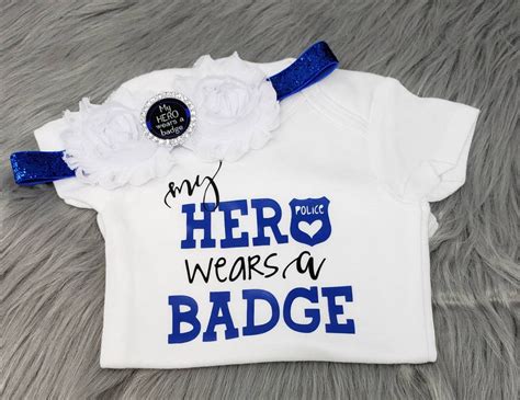 My Hero Wears A Badge Police Love Baby Bodysuit and Boutique - Etsy