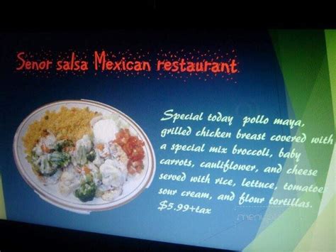 Menu of Senor Salsa in Coweta, OK 74429