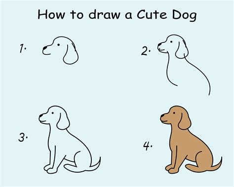 Step by step to draw a Dog. Drawing tutorial a Dog. Drawing lesson for ...