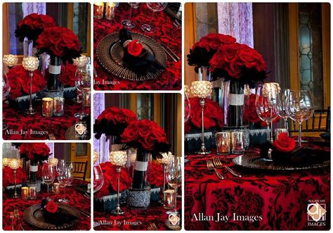 Everything Wedding: red black floral centerpieces | ... at the pwg ...