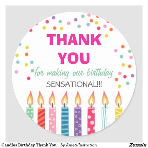 Create your own Sticker | Zazzle.com | Birthday thank you, Thank you ...