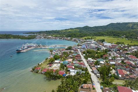 Jagna, Bohol, Philippines - Aerial of the Port and Town Center of the Municipality of Jagna ...