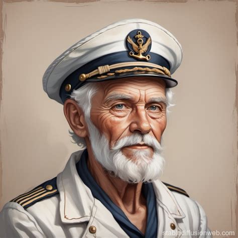 Old Sailor Icon Art on Neutral Backdrop | Stable Diffusion en línea