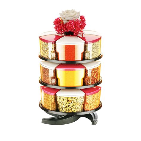 Plastic Pink 360 Revolving 3 Layer Spice Rack, Size: Big at Rs 360/piece in Rajkot