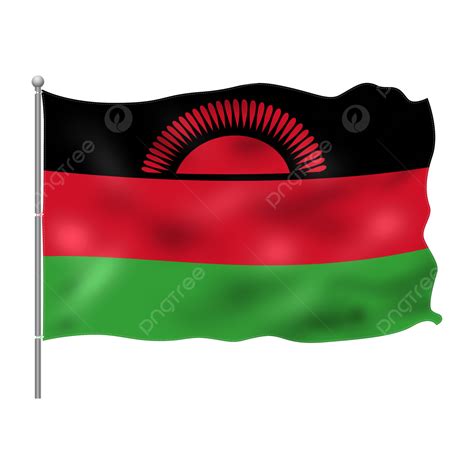 Malawi Flag Flying On Pole, Malawi, Flag, Flag On Pole PNG Transparent ...