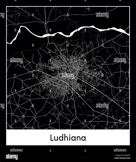 Minimal city map of Ludhiana (India AsiaMinimal city map of Ludhiana (India Asia Stock Vector ...