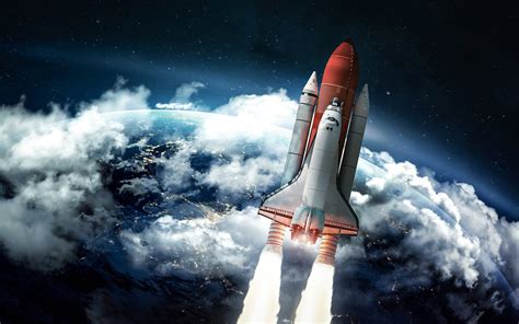 Rocket In Space Hd Wallpaper