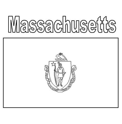 Massachusetts State Flag Coloring Page : Color Luna