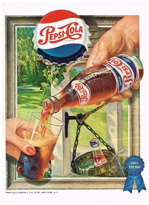 The rich and refrech #Soda #PepsiCola in an old poster of your great publicity to the world ...