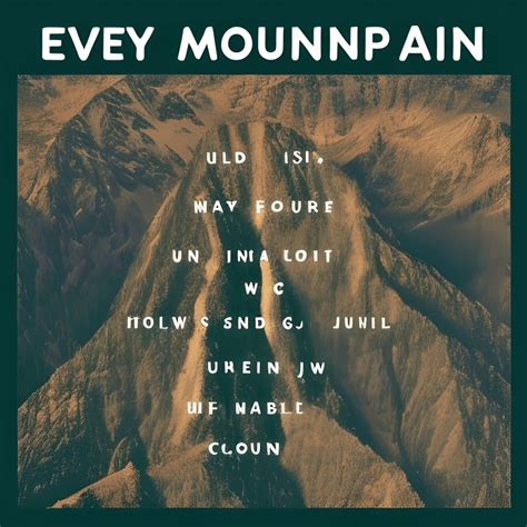 Lyrics for Every Mountain · Creative Fabrica