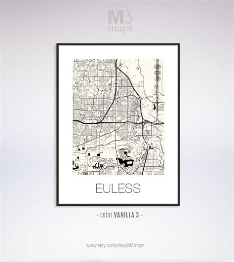 Euless Texas Euless TX Map Euless Map Euless Print Euless - Etsy