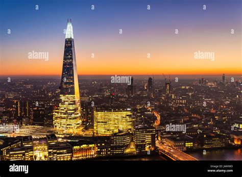 London skyline shard london night The shard london at night sunset sky ...