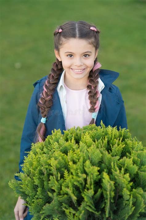 Autumn Weather. Cypress Tree in Fall. Happy Child with Thuja. Nature ...