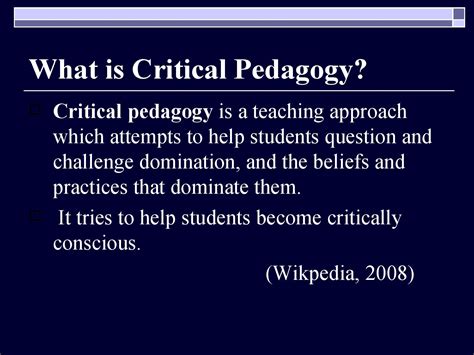 KNOWLEDGE FOR ALL: WHAT IS CRITICAL PEDAGOGY? BY PAULO FREIRE,