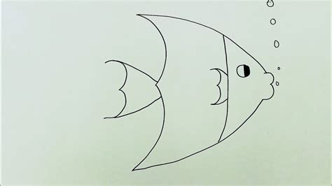 How to draw fish easy, Drawing School - YouTube