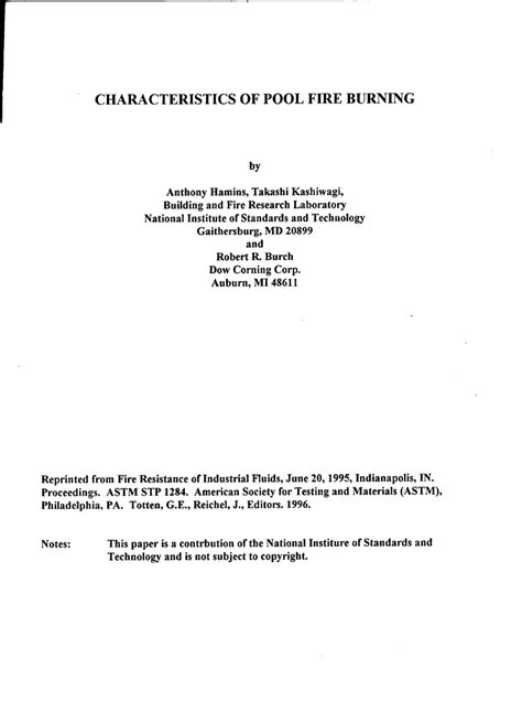 (PDF) Characteristics of pool fire burning