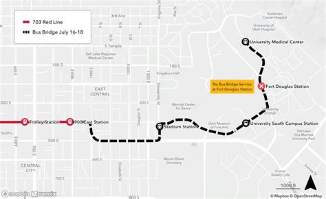 Red Line Bus Bridge Between 900 East & University Medical Center