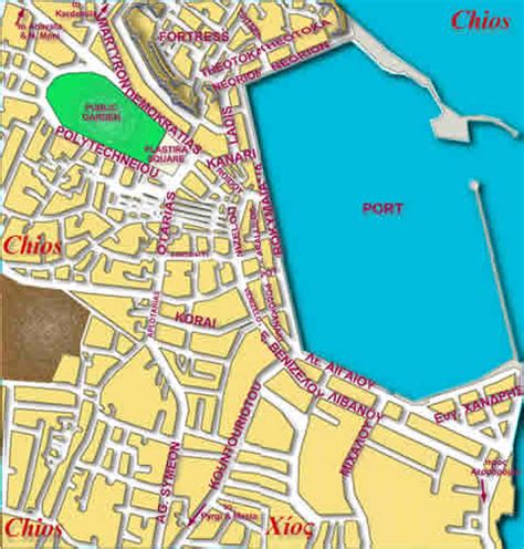 Map Greek Island of Chios (N.E. Aegean)